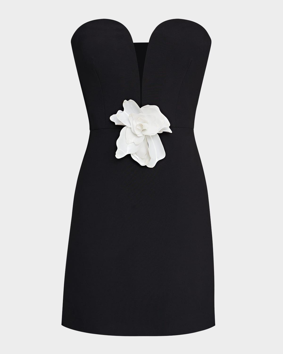 anabelle strapless plunge crepe mini dress
