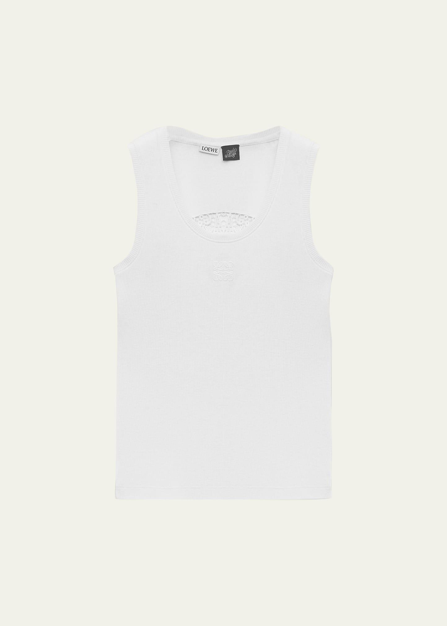 anagram and lace back tank top
