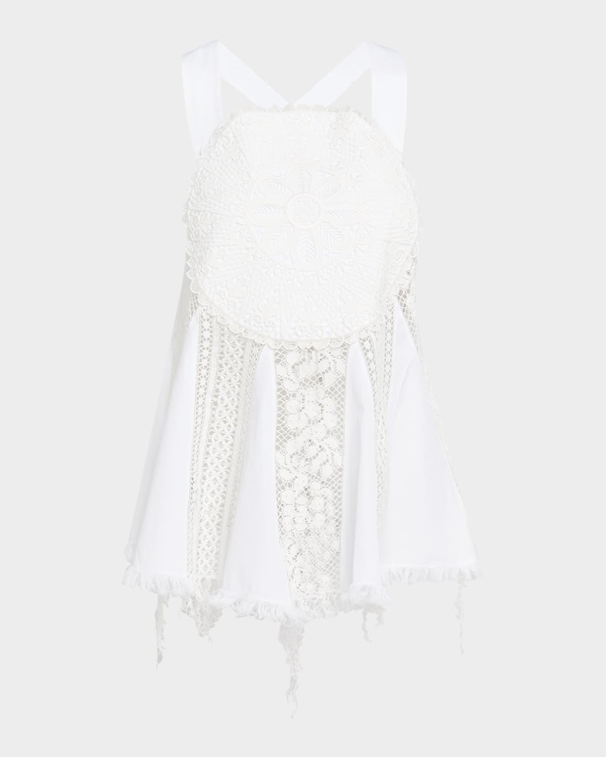 anagram lace frayed sleeveless top