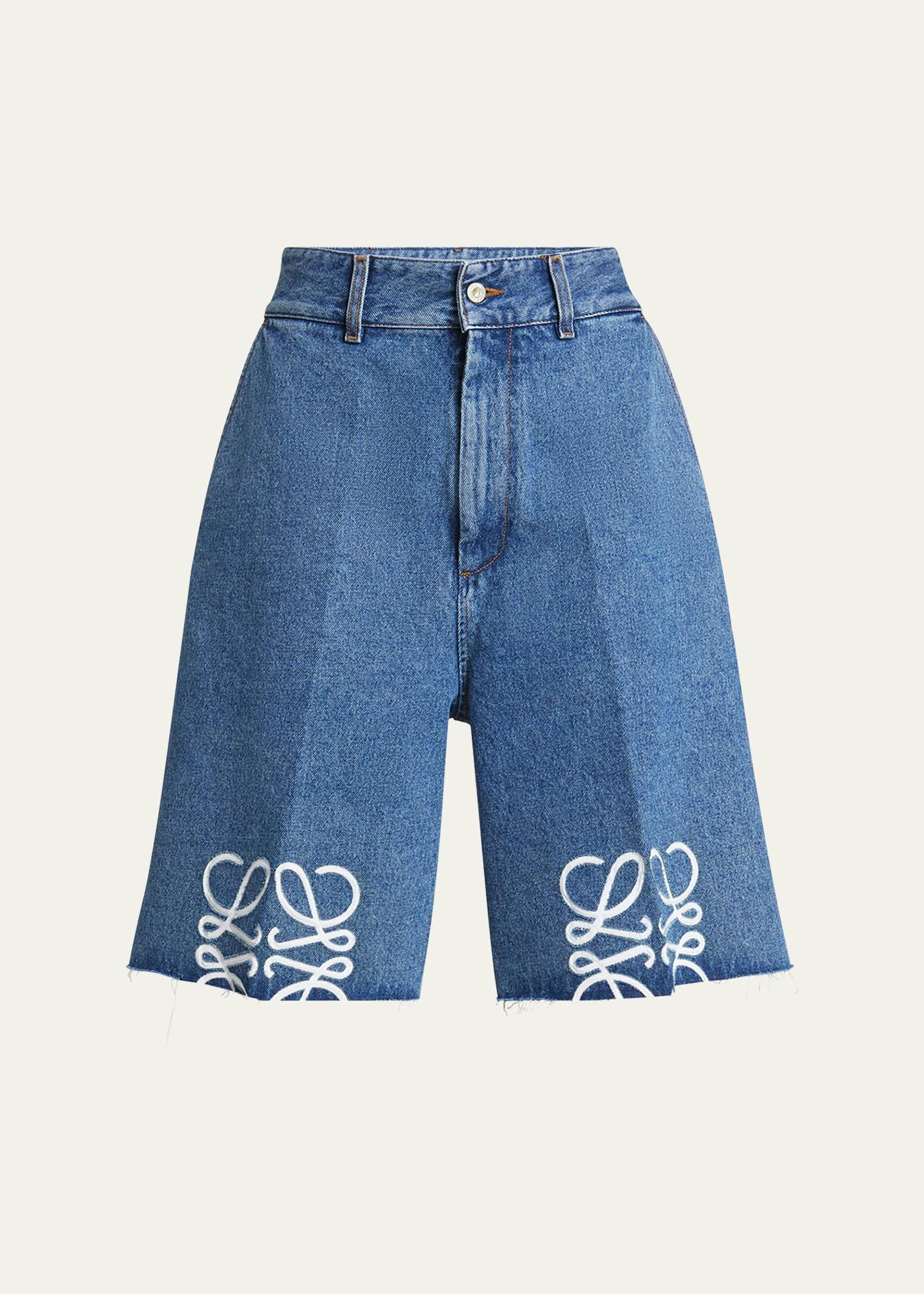 anagram long denim shorts