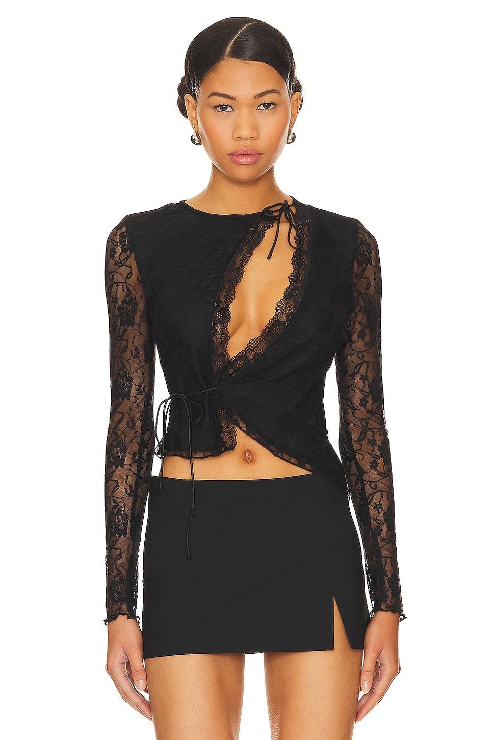 anahi wrap lace top