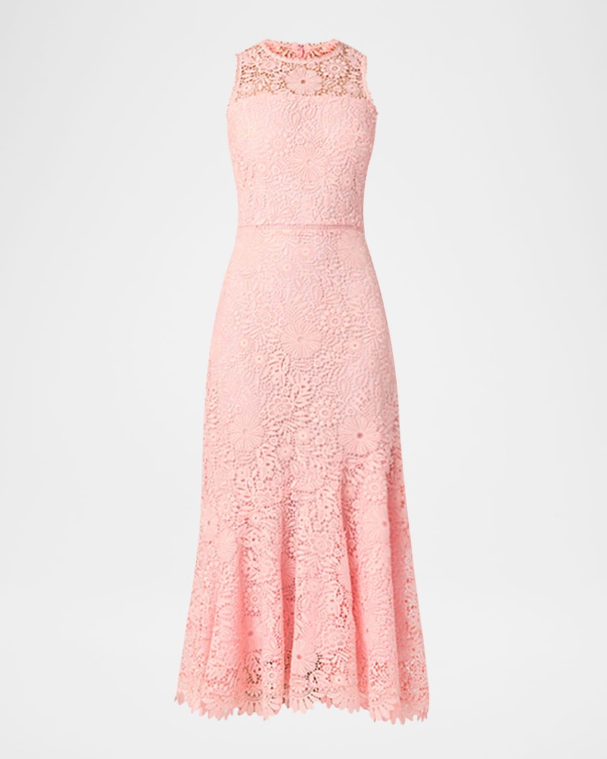 anamaria sleeveless floral lace midi dress