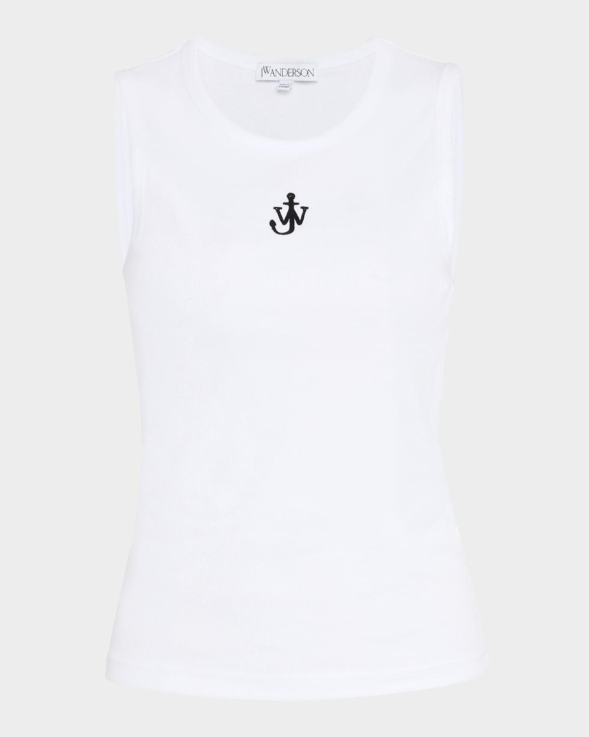 anchor embroidered tank top