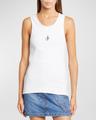 anchor logo embroidered tank top