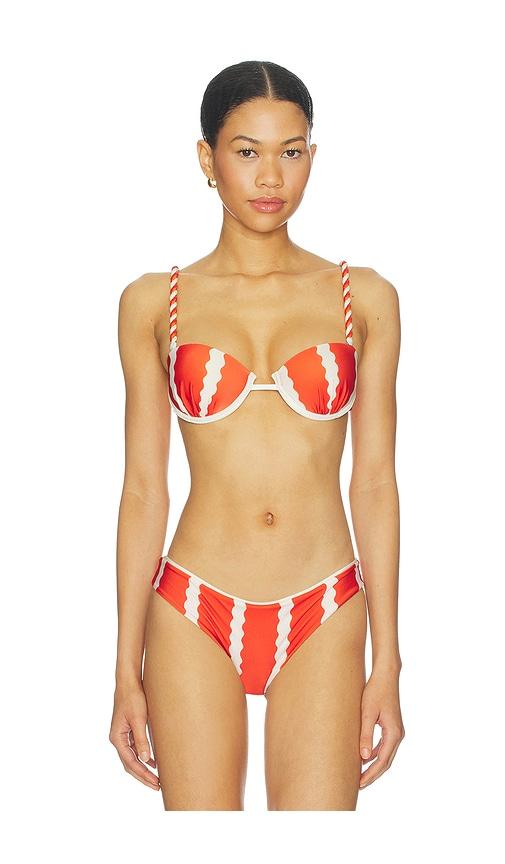 ancora bora bikini top in orange.