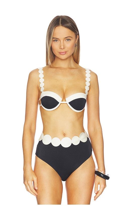 ancora solara bikini top in black,white.