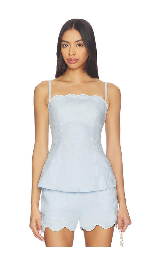 ancora yavira top in baby blue.