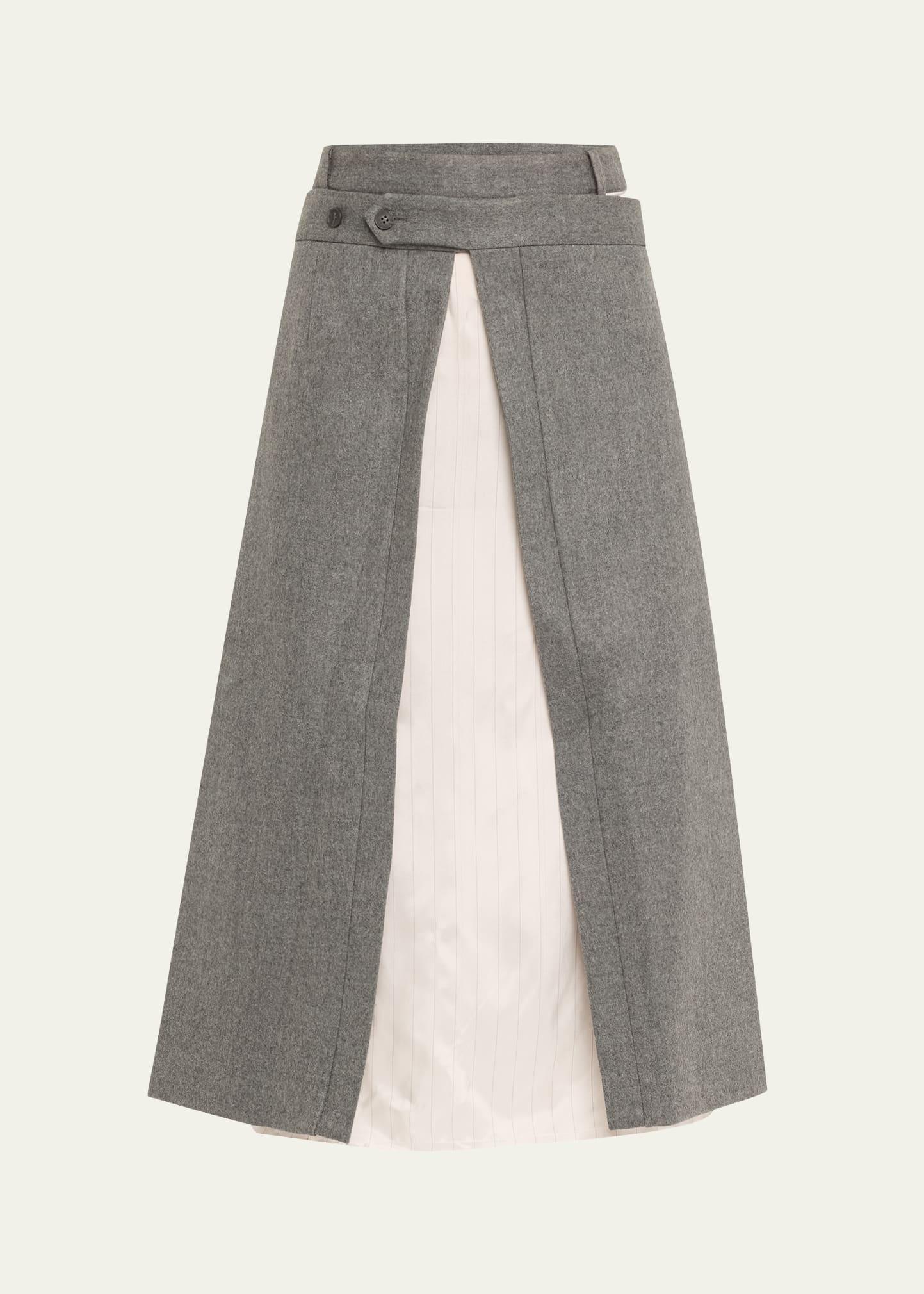 andes apron wool midi skirt