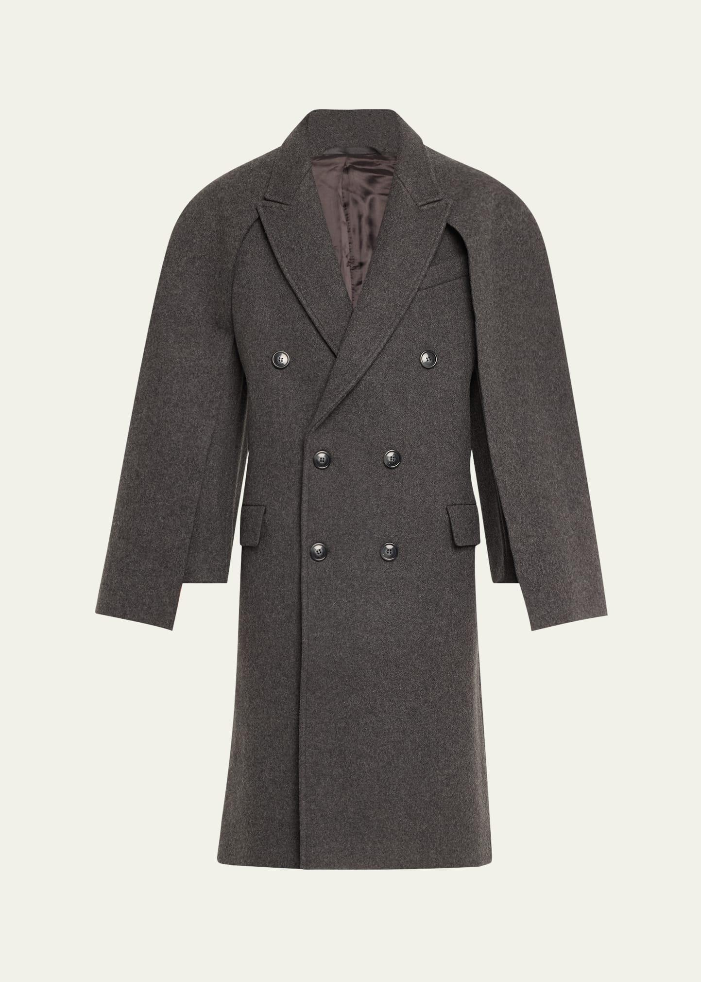 andes oversized wool coat with removable scarf