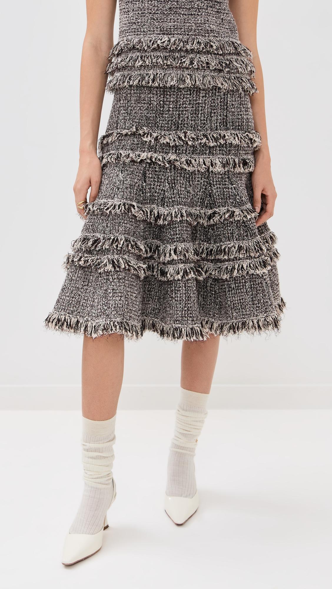 andi knit tweed high waist skirt