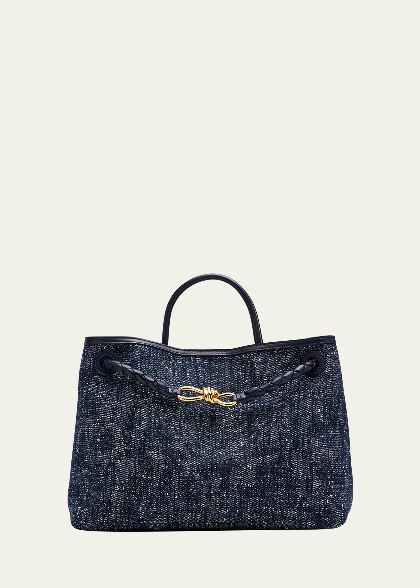 andiamo medium boucle denim tote bag