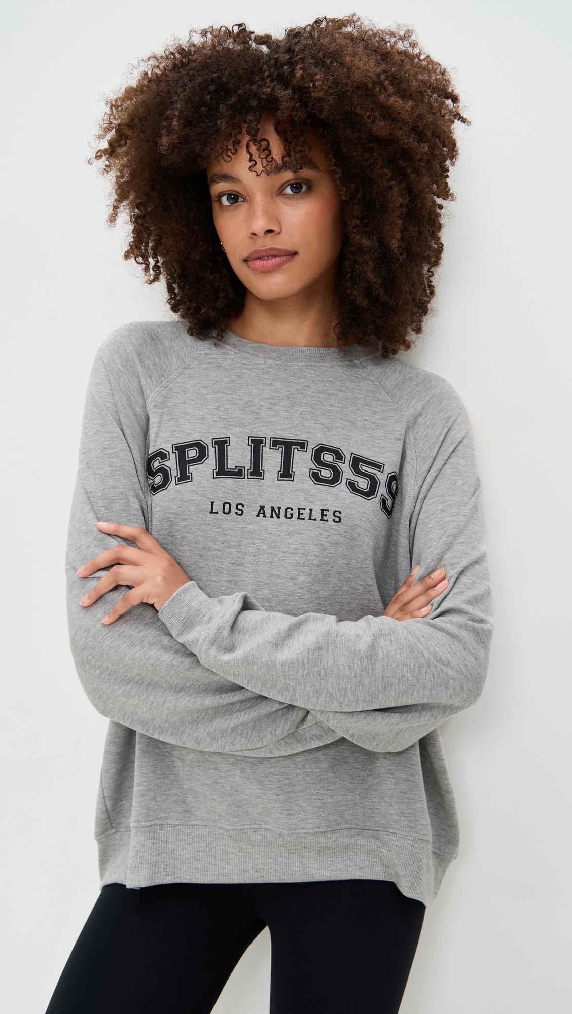 andie oversized fleece varsity graphic sweatshirt