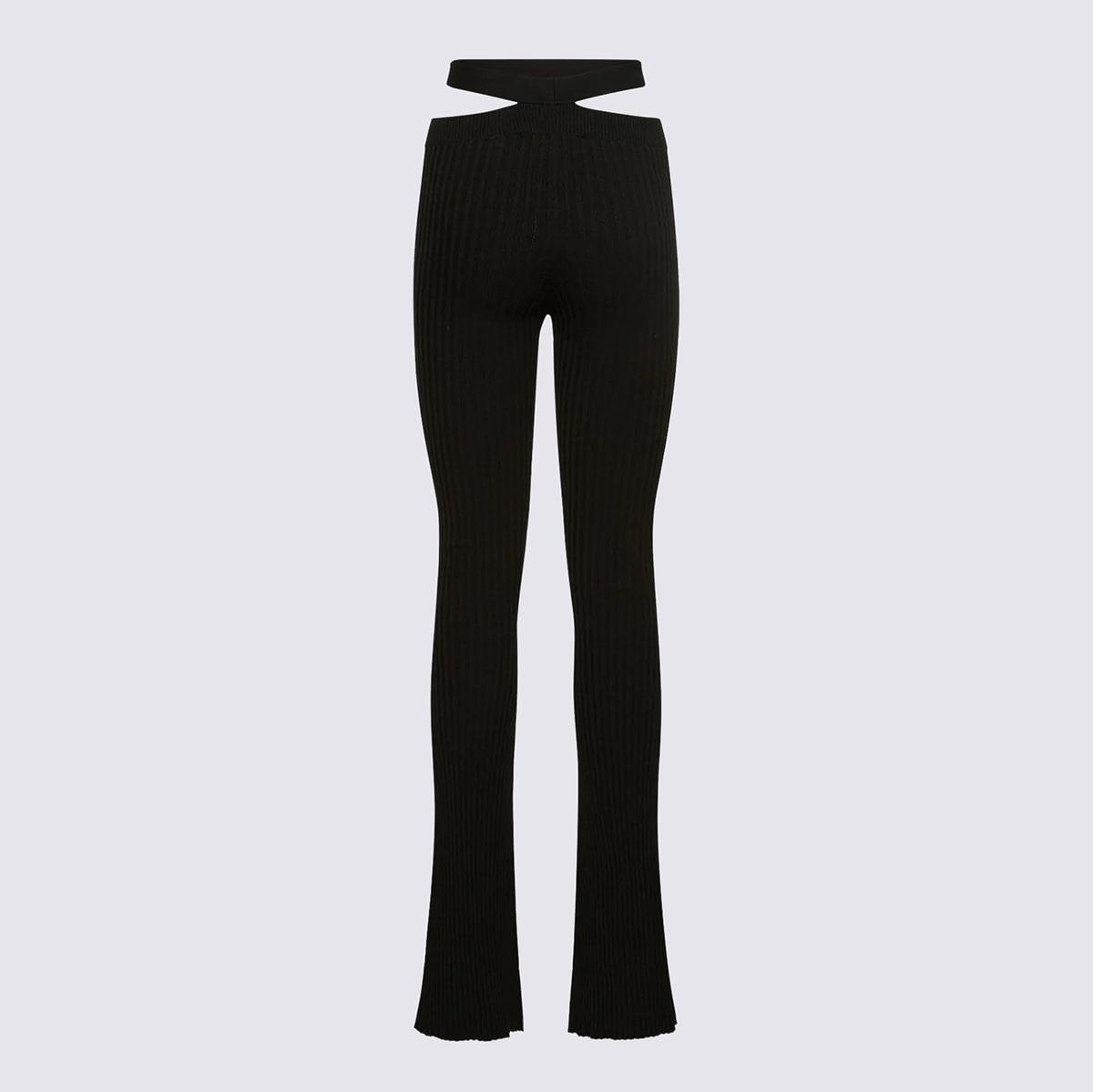 andreādamo black viscose blend trousers