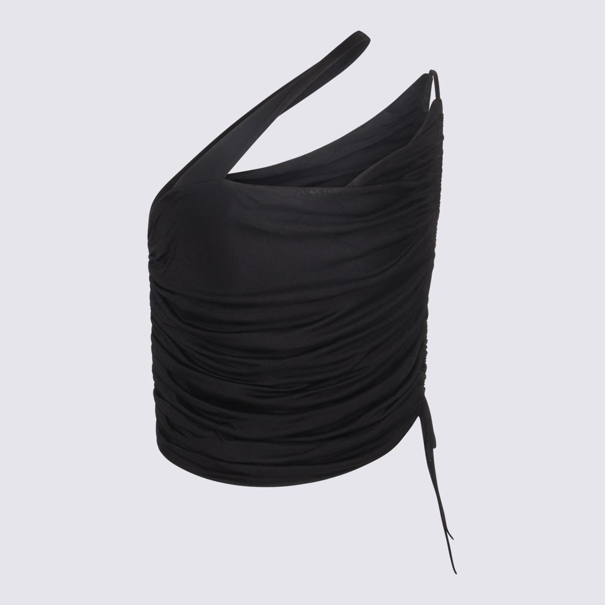 andreādamo black viscose top