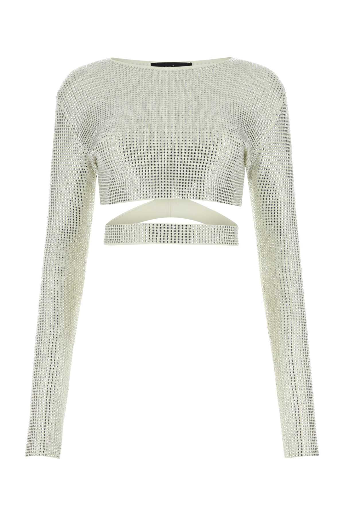 andreādamo embellished viscose blend top