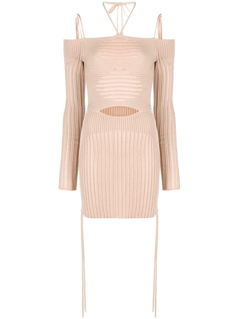 andreādamo knit ribbed mini dress