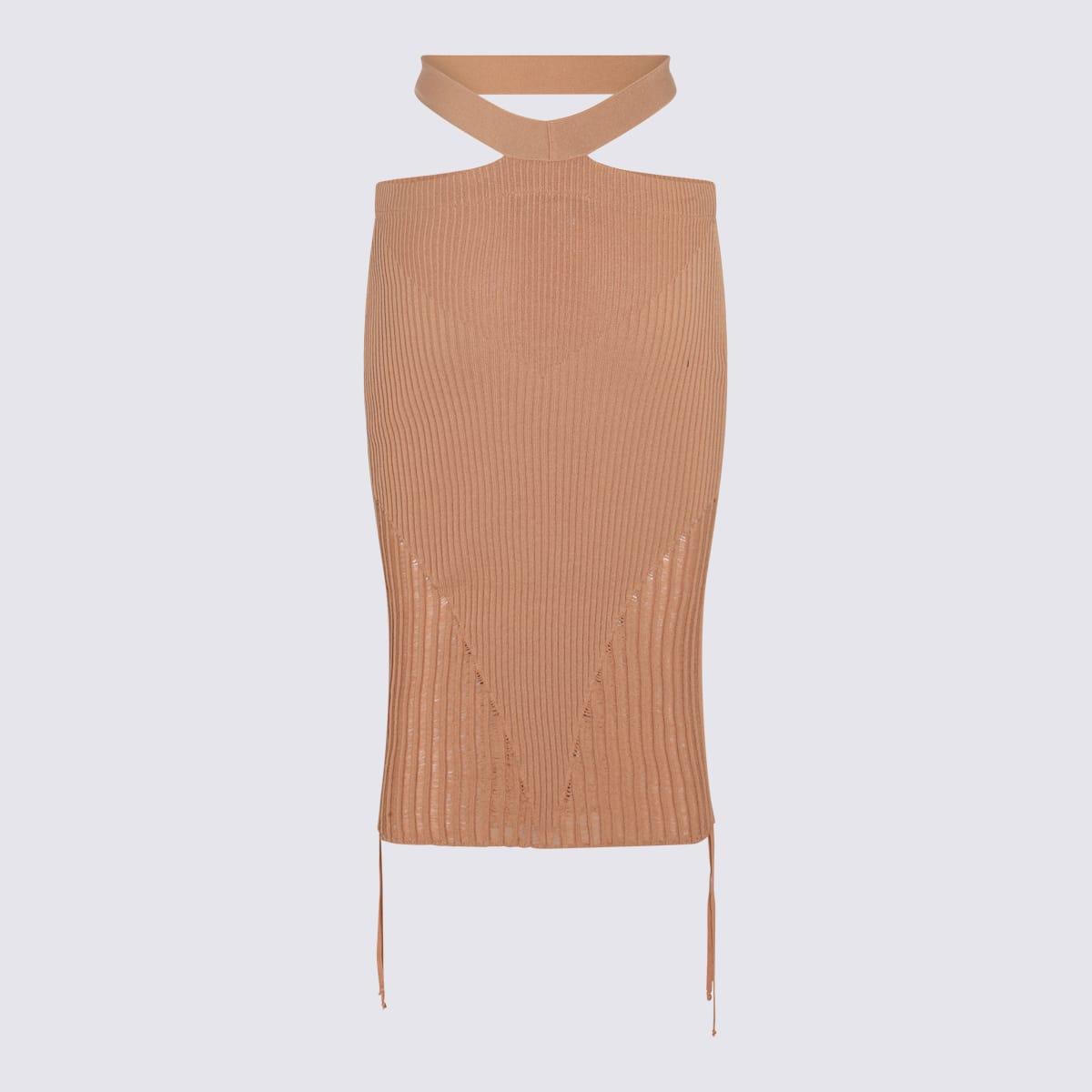 andreādamo nude viscose blend skirt