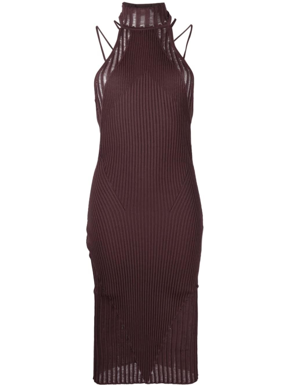andreādamo ribbed midi dress