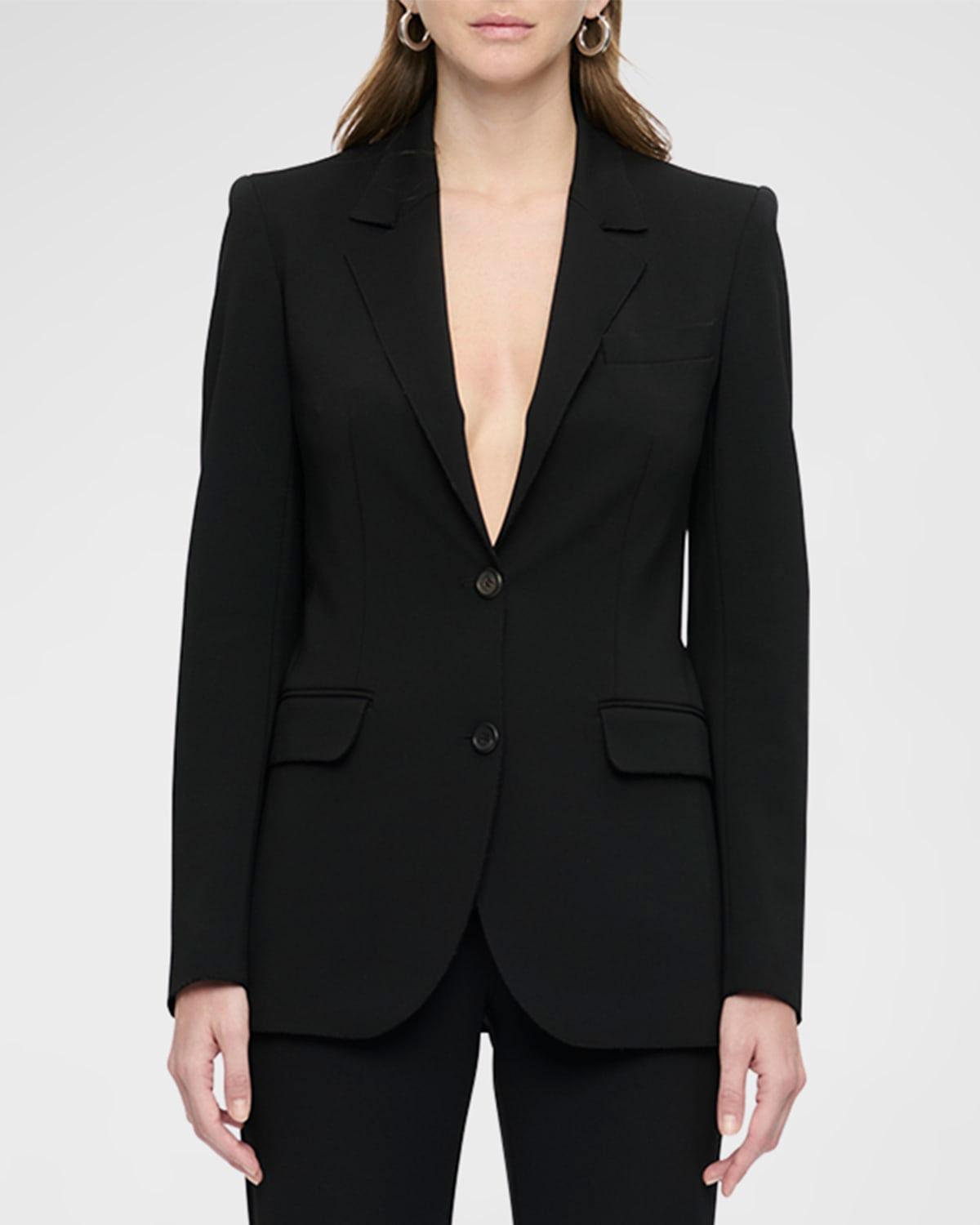 andre single-breasted topstitch blazer