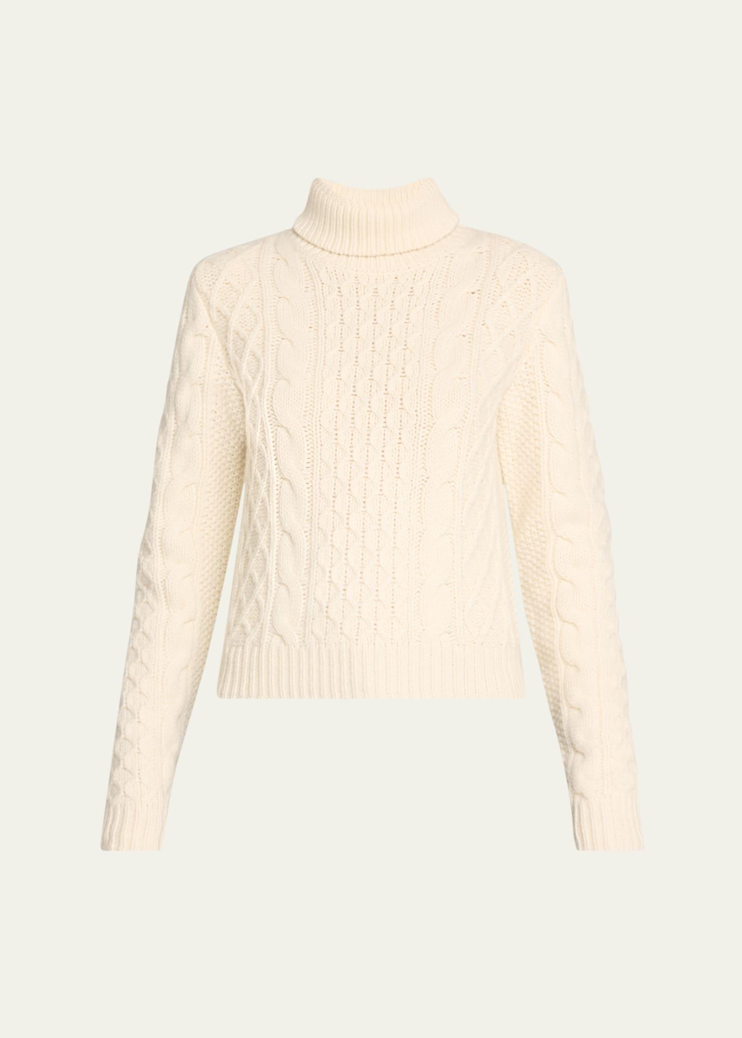 andrina cable cashmere-wool turtleneck sweater