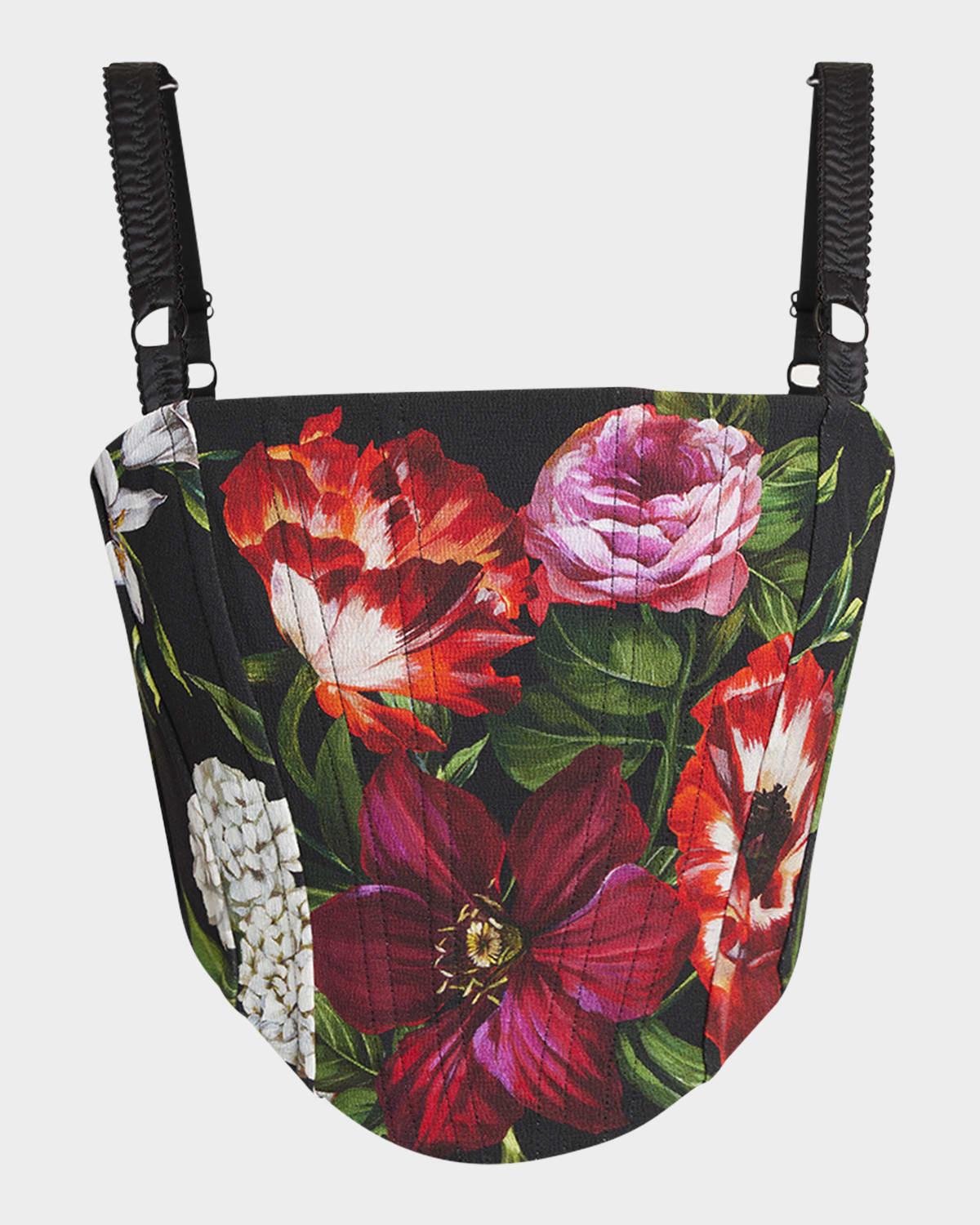 anemone floral crop corset top