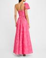 anemone jacquard crystal-strappy one-shoulder gown