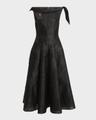 anemone jacquard illusion midi dress