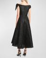 anemone jacquard illusion midi dress