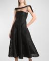 anemone jacquard illusion midi dress