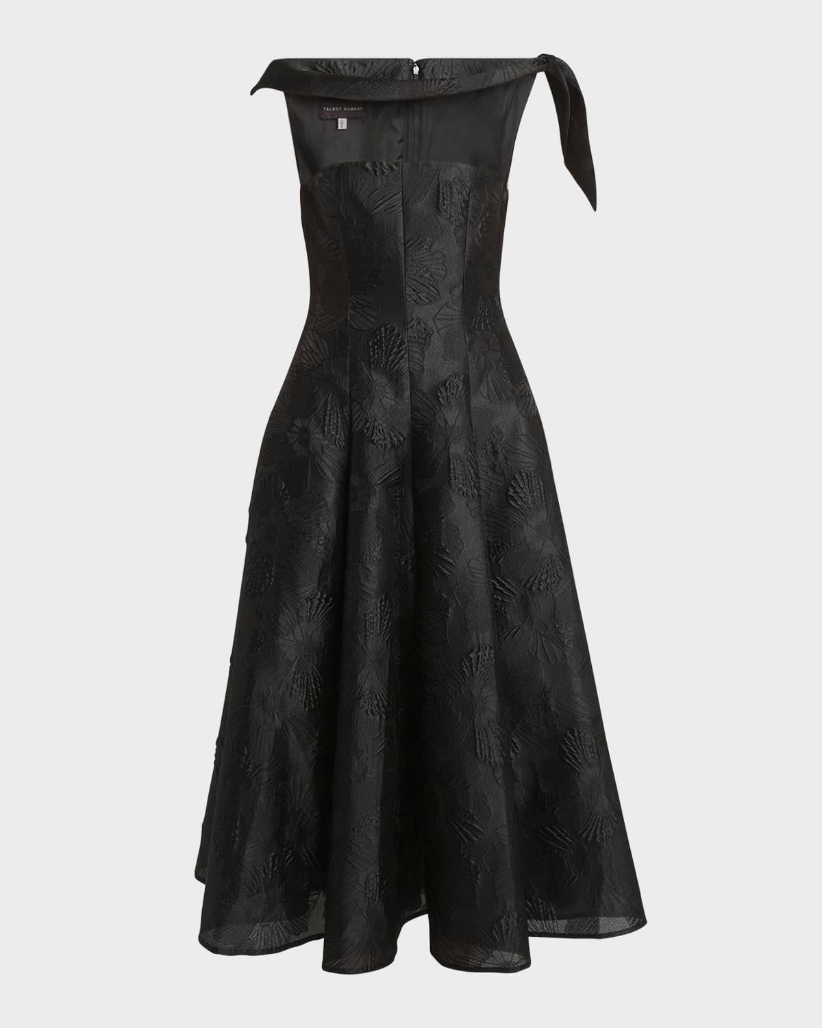 anemone jacquard illusion midi dress