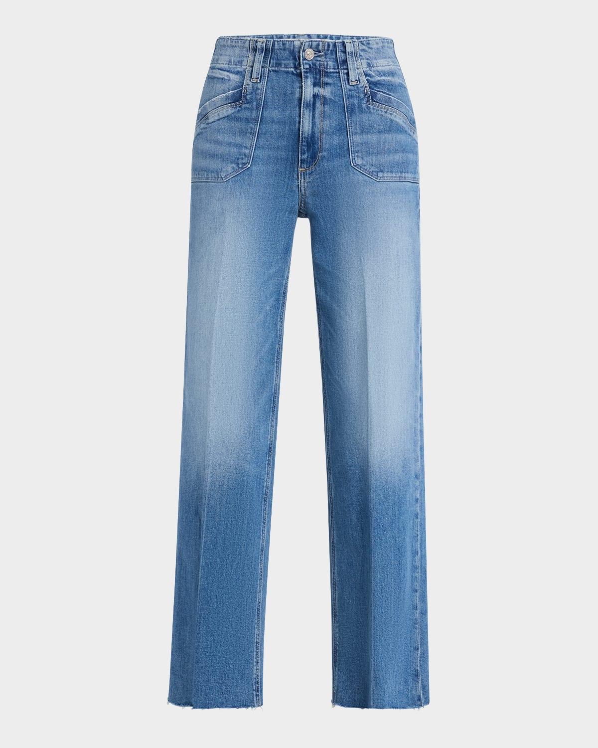 anessa raw hem jeans with utility pockets
