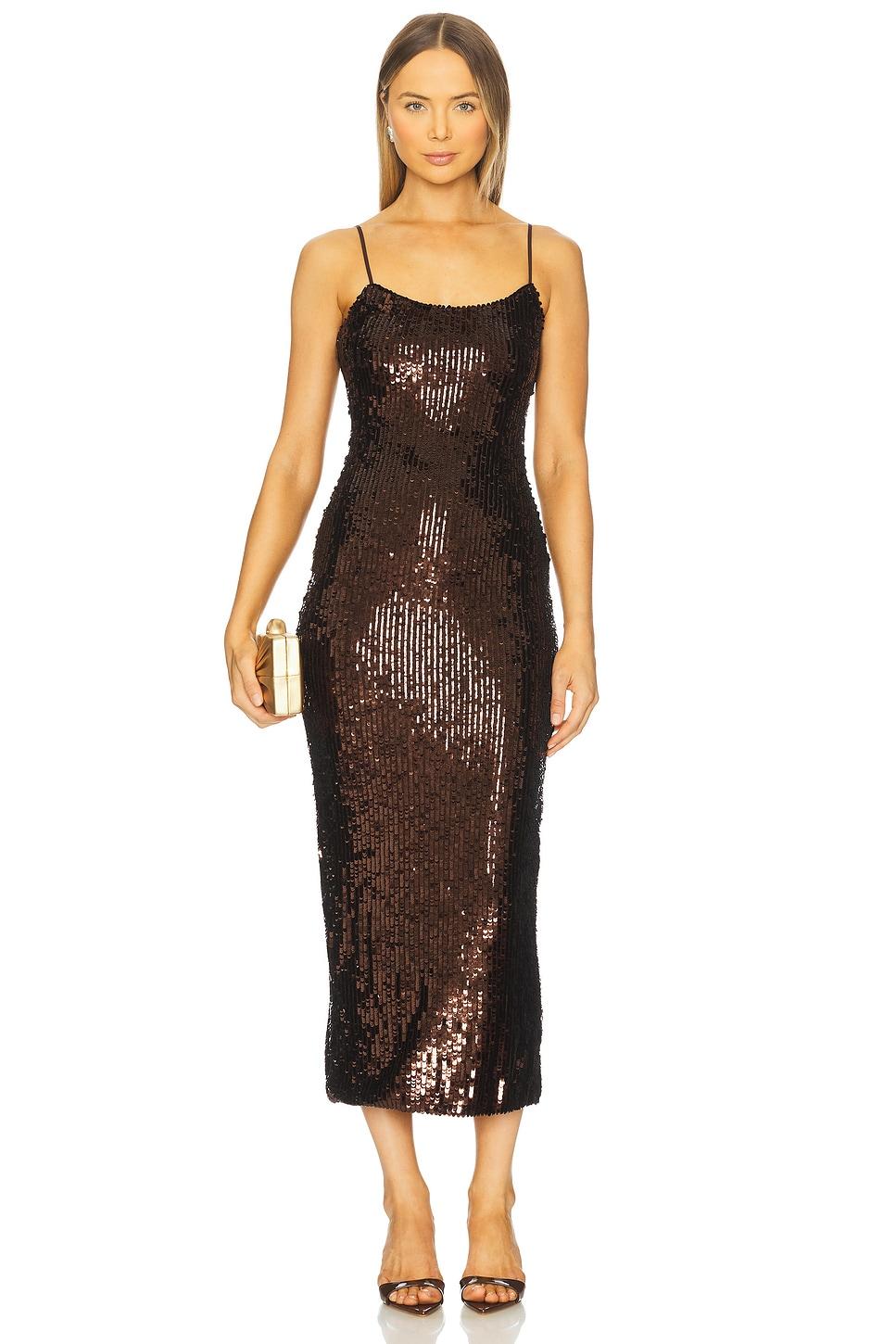 anette sequin midi dress
