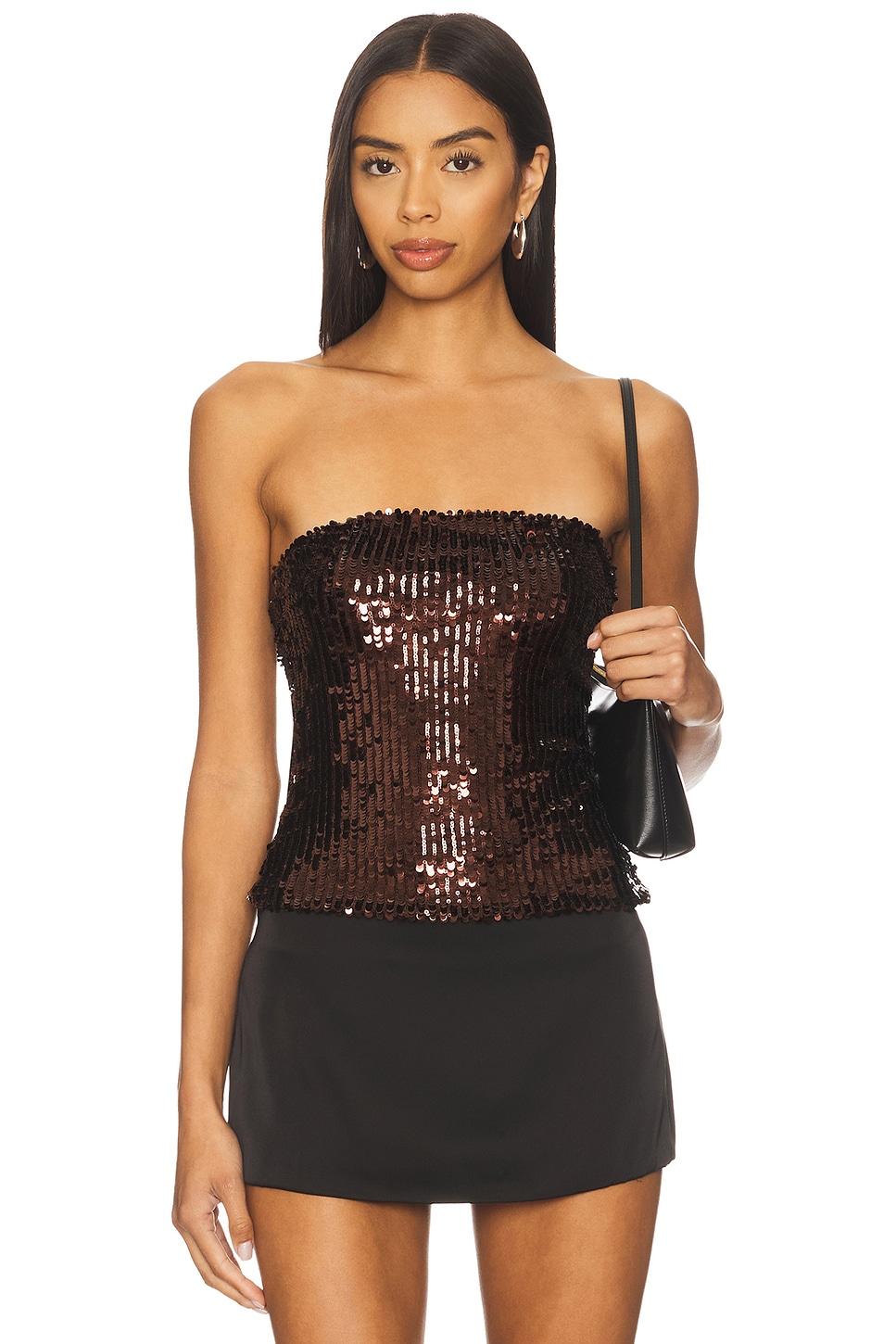 anette strapless sequin bustier