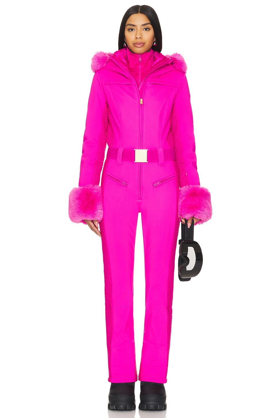 angele softshell ski suit with fur cuffs