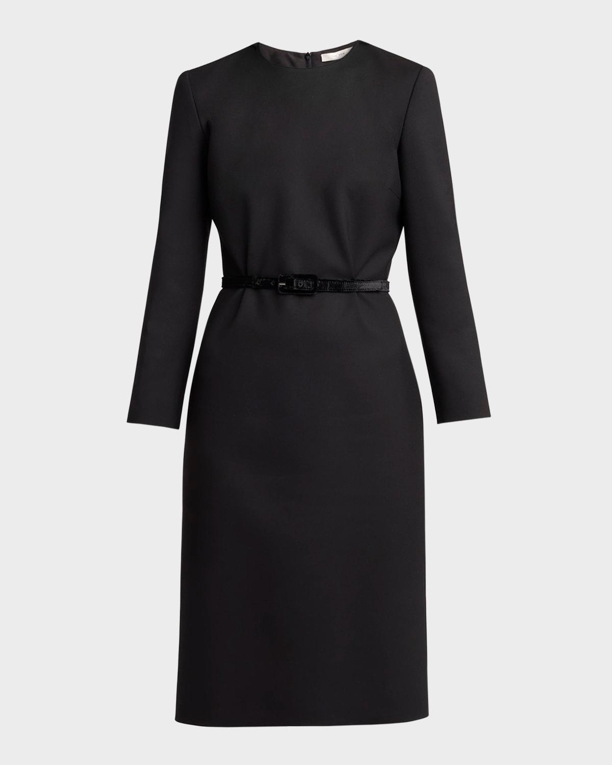 angeline belted wool dress