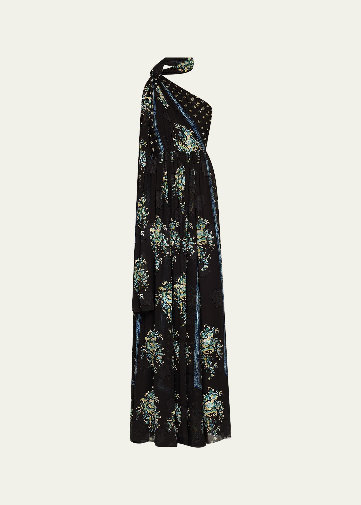 angelique draped scarf gown