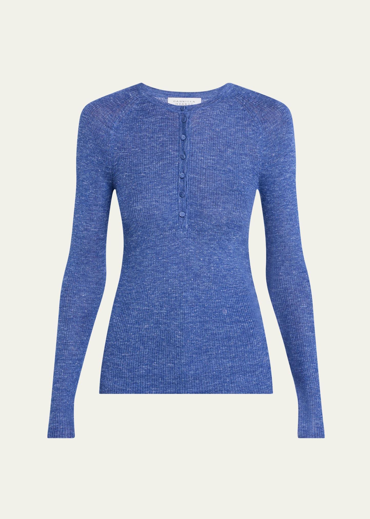 anges cashmere rib henley sweater