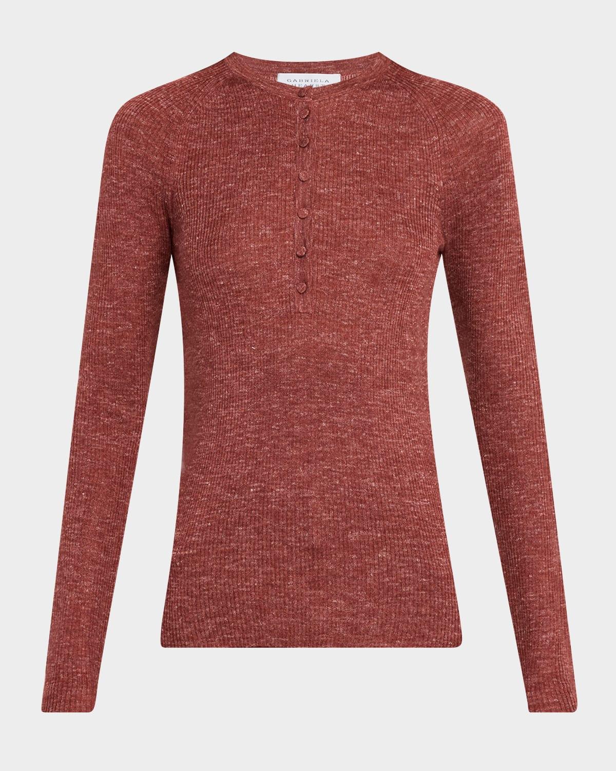 anges cashmere rib henley sweater