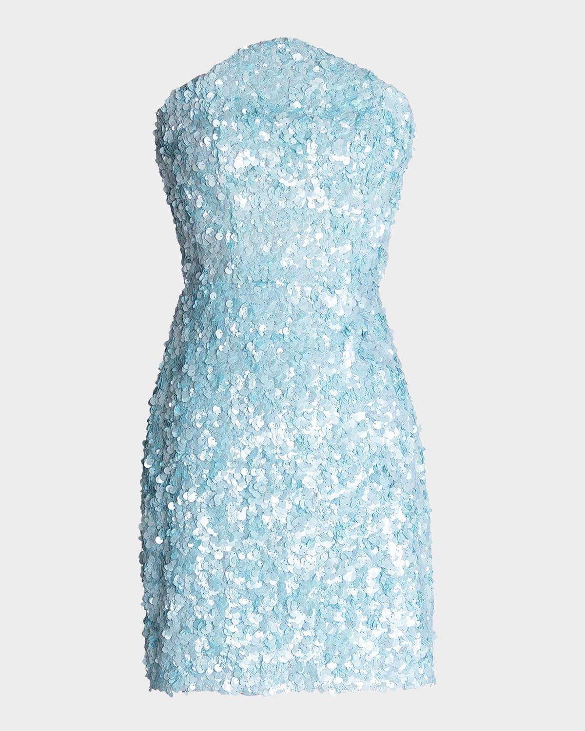 anica strapless sequin mini dress