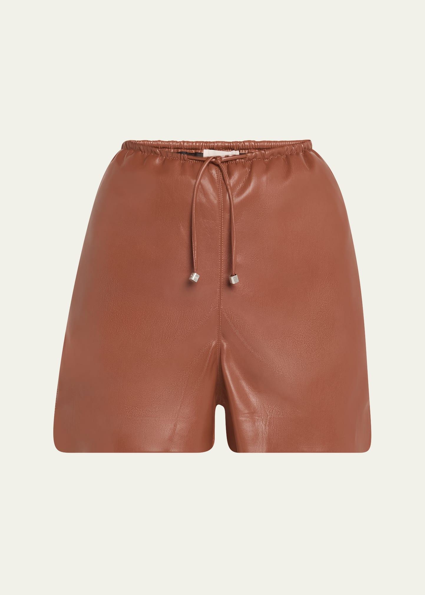 aniela alt-leather drawstring shorts
