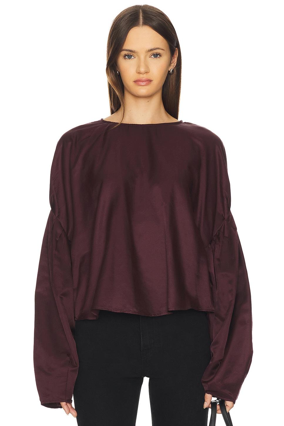 anika top in burgundy