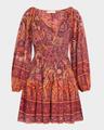 anika v-neck long-sleeve mini dress