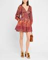 anika v-neck long-sleeve mini dress