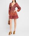 anika v-neck long-sleeve mini dress