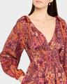 anika v-neck long-sleeve mini dress