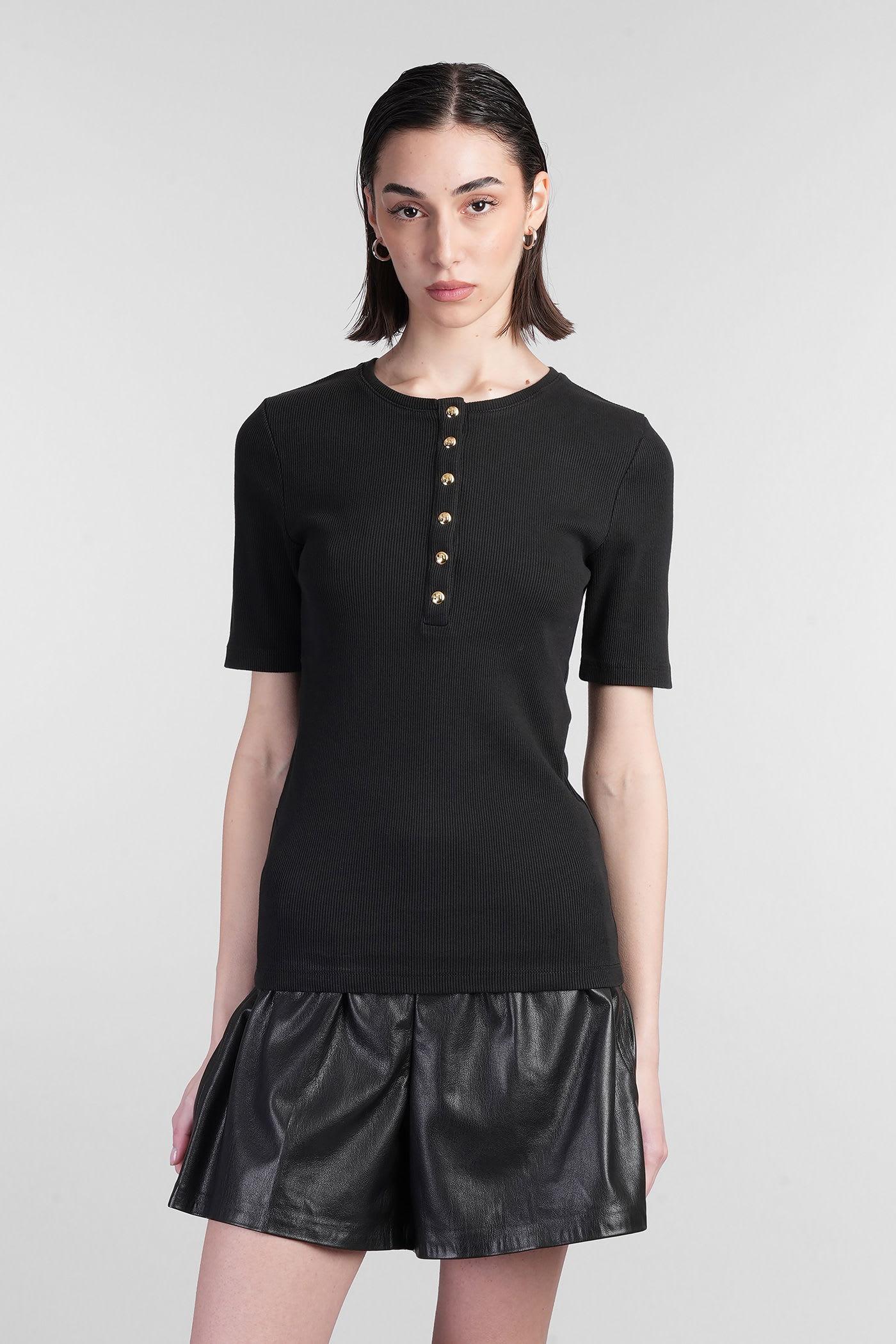 anine bing alessia t-shirt in black cotton