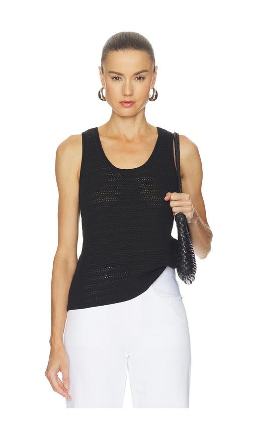 anine bing arie tank in black.