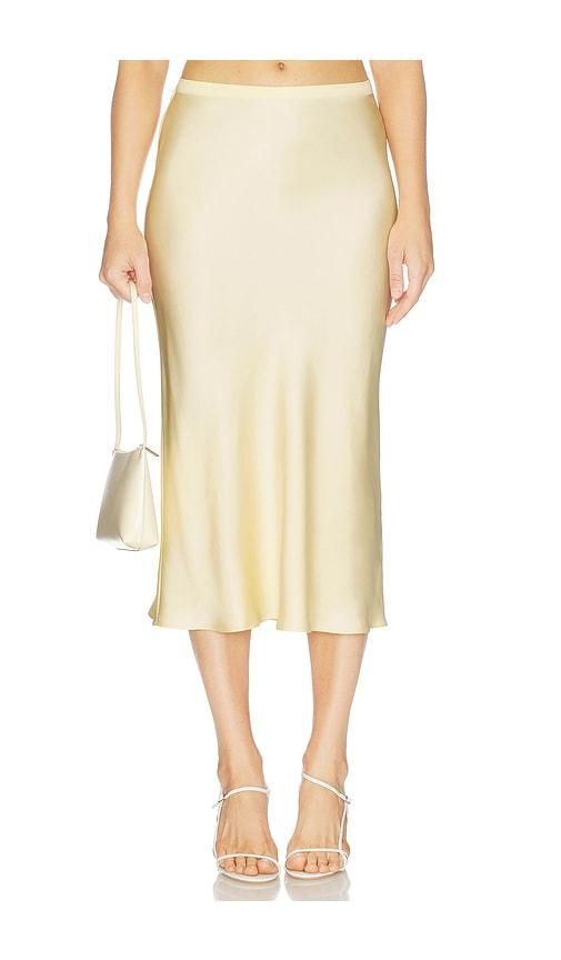 anine bing bar silk skirt in yellow.