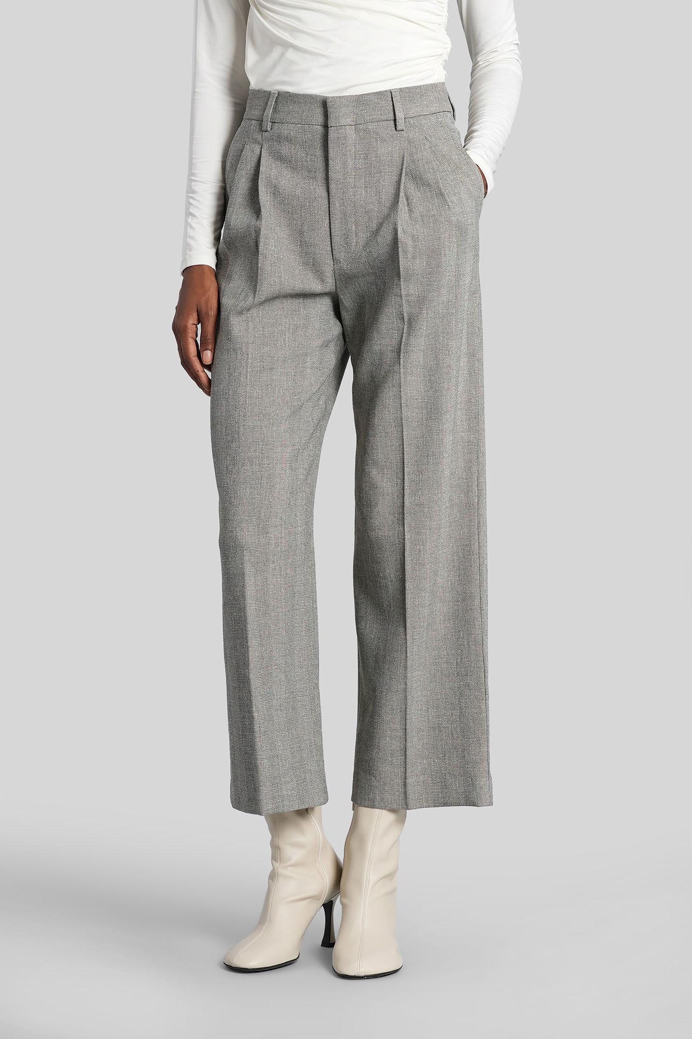 anine bing belen pants in grey polyester