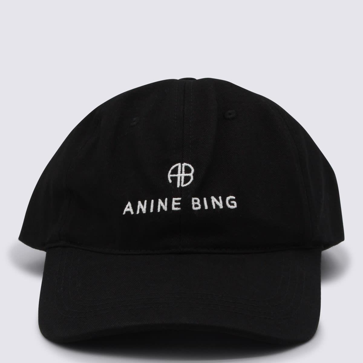 anine bing black cotton jeremy baseball cap
